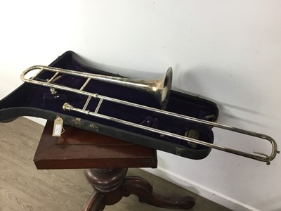 Lot 985 - JEDSON OF BOHEMIA SILVER PLATED TROMBONE