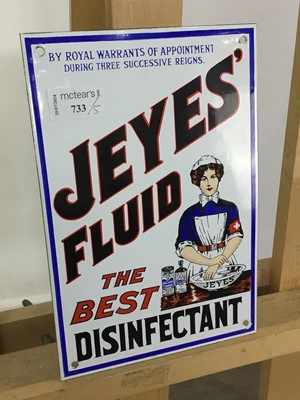 Lot 733 - FOUR REPRODUCTION ENAMELLED ADVERTISEMENT SIGNS