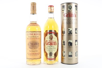 Lot 157 - GLENMORANGIE 10 YEAR OLD AND GRANT'S MILLENNIUM FAMILY RESERVE