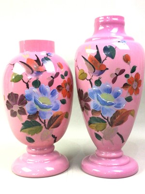 Lot 396 - TWO OPALINE GLASS VASES