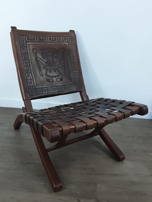 Lot 91 - TWO MAHOGANY FRAMED FOLDING CHAIRS