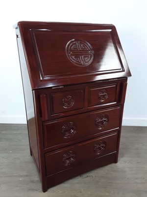 Lot 1577 - CHINESE HARDWOOD WRITING BUREAU