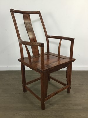 Lot 1575 - CHINESE OPEN ELBOW CHAIR