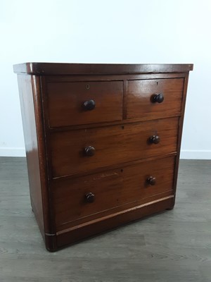 Lot 123 - VICTORIAN MAHOGANY CHEST