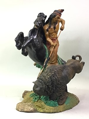 Lot 133 - FOUR RESIN NATIVE AMERICAN FIGURES