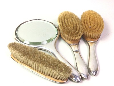 Lot 18 - GEORGE V SILVER DRESSING TABLE SET