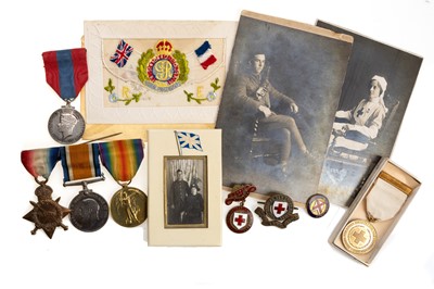 Lot 131 - WWI SERVICE MEDAL TRIO AND IMPERIAL SERVICE MEDAL GROUP