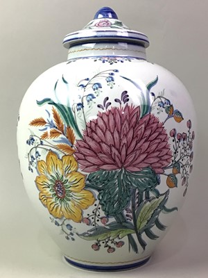 Lot 211 - PORTUGUESE VASE AND COVER