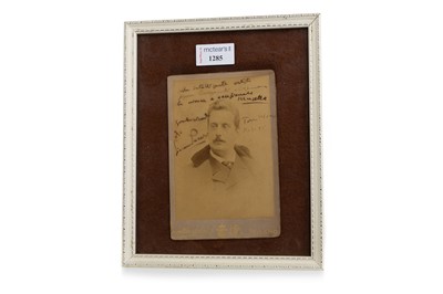 Lot 1285 - AUTOGRAPHED SEPIA HEAD AND SHOULDERS PHOTOGRAPH OF GIACOMO PUCCINI