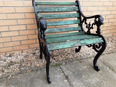 Lot 194 - CAST METAL GARDEN TABLE AND TWO CHAIRS