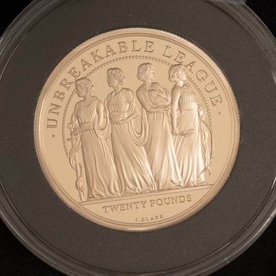 Lot 22 - 'UNBREAKABLE LEAGUE' GOLD TWENTY POUND COIN