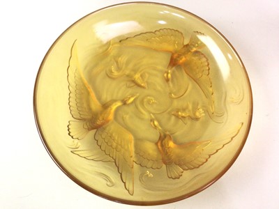 Lot 291 - ART DECO AMBER GLASS DISH