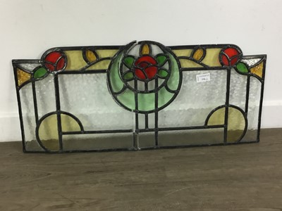 Lot 316 - TWO PAIRS OF LEADED AND STAINED GLASS PANELS