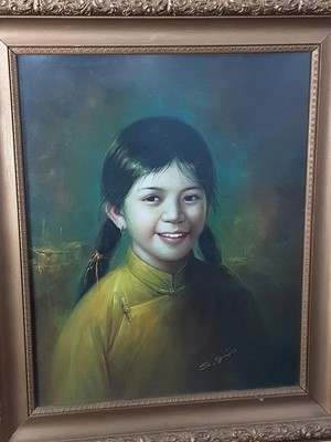 Lot 332 - PORTRAIT OF A GIRL