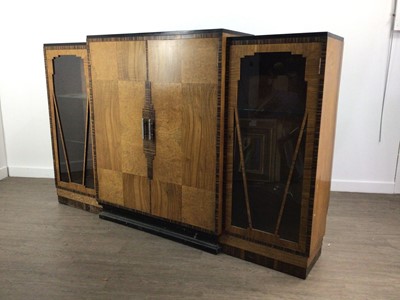 Lot 354 - ART DECO WALNUT DISPLAY CABINET