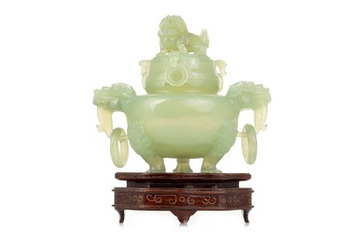 Lot 1588 - LARGE CHINESE JADE CENSER