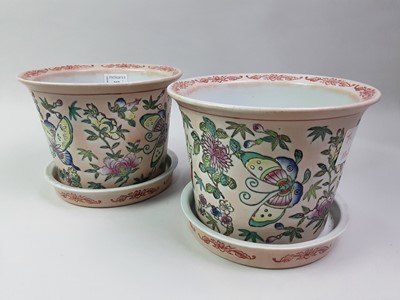 Lot 397 - PAIR OF CHINESE CERAMIC PLANTERS