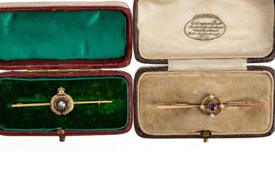 Lot 544 - SWEETHEART BAR BROOCH ALONG WITH ANOTHER