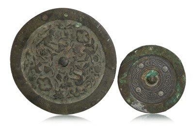 Lot 1613 - TWO CHINESE BRONZE MIRRORS