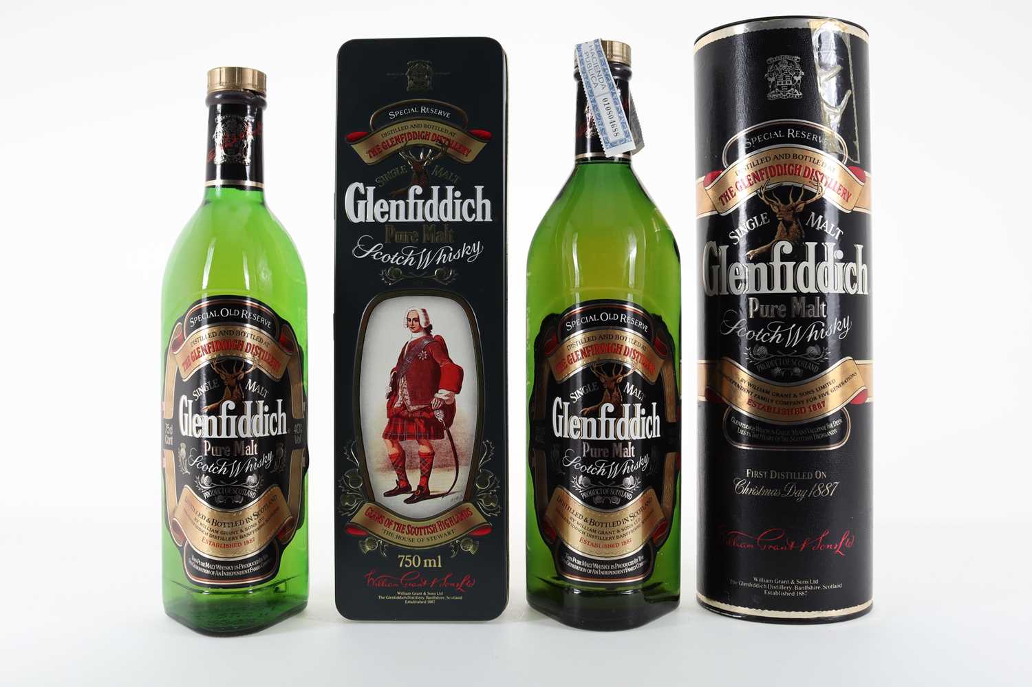 Lot 201 - GLENFIDDICH SPECIAL RESERVE CLAN STEWART 75CL AND SPECIAL OLD RESERVE 1L