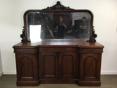 Lot 378 - VICTORIAN MAHOGANY MIRROR BACKED SIDEBOARD