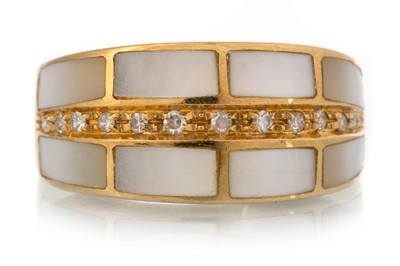 Lot 519 - MOTHER OF PEARL AND DIAMOND RING