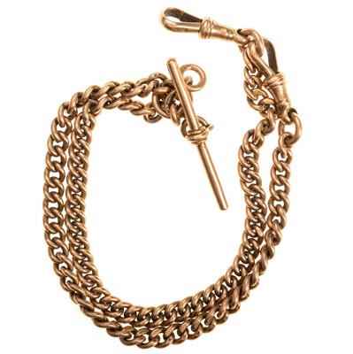 Lot 525 - NINE CARAT GOLD ALBERT CHAIN