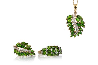 Lot 559 - COLLECTION OF DEMANTOID GARNET AND DIAMOND JEWELLERY