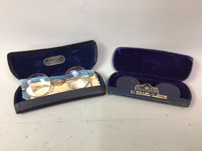 Lot 492 - THREE PAIRS OF VINTAGE SPECTACLES