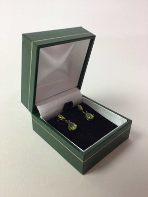 Lot 520 - PAIR OF PERIDOT EARRINGS