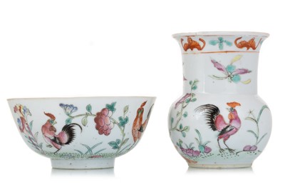 Lot 1699 - CHINESE PORCELAIN BOWL AND VASE