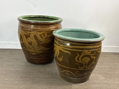 Lot 1720 - TWO LARGE CHINESE CERAMIC PLANTERS