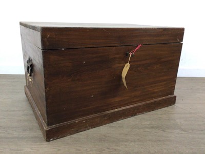 Lot 588 - EDWARDIAN STAINED PINE BLANKET CHEST