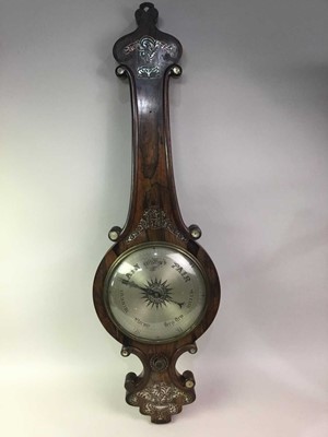 Lot 587 - VICTORIAN ROSEWOOD BAROMETER