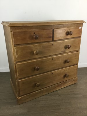 Lot 568 - VICTORIAN PINE CHEST OF DRAWERS