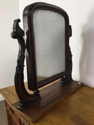 Lot 574 - MAHOGANY DRESSING MIRROR