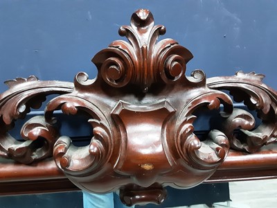 Lot 441 - VICTORIAN MAHOGANY OVERMANTEL MIRROR