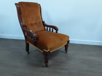 Lot 571 - VICTORIAN DRAWING ROOM CHAIR