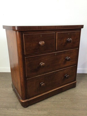 Lot 446 - VICTORIAN MAHOGANY CHEST OF DRAWERS