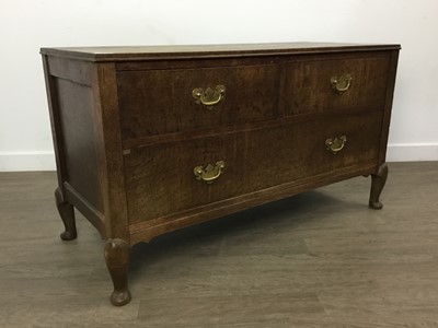 Lot 443 - MAHOGANY LOW CHEST OF DRAWERS