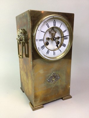 Lot 248 - BRASS CASED MANTLE CLOCK