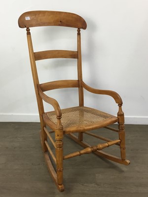 Lot 607 - VICTORIAN HIGH BACK ROCKING CHAIR