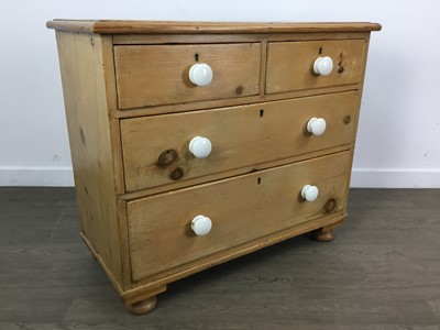 Lot 610 - VICTORIAN PINE CHEST OF DRAWERS