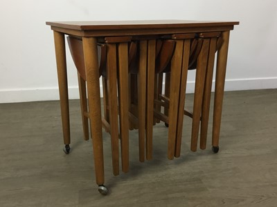 Lot 656 - RETRO NEST OF DANISH TEAK OCCASIONAL TABLES