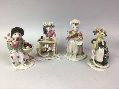 Lot 721 - FOUR NEW ZEALAND POTTERY MICE FIGURES