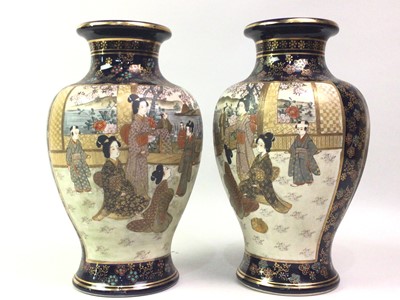 Lot 623 - PAIR OF JAPANESE SATSUMA POTTERY VASES