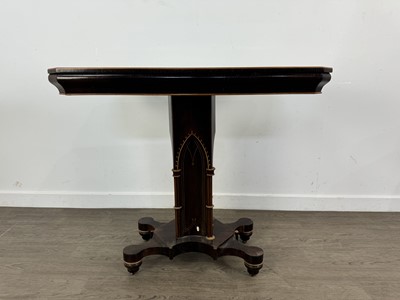 Lot 1305 - VICTORIAN INLAID ROSEWOOD GAMES TABLE