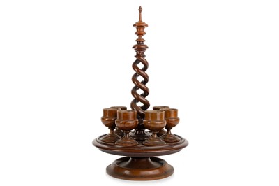 Lot 1315 - VICTORIAN WALNUT EGG EPERGNE