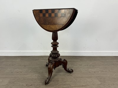 Lot 1320 - VICTORIAN WALNUT AND MAHOGANY SWIVEL TOP GAMES TABLE