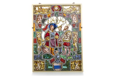 Lot 1321 - STAINED GLASS PANEL